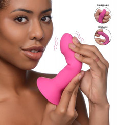 10x Squeezable Vibrating Dildo - Pink Best Adult Toys