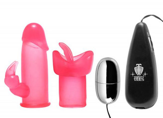 Luv Flicker Plus Vibrating Bullet With Attachments Adult Toy