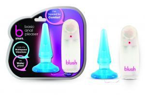 Basic Anal Pleaser Blue Vibrating Plug by Blush