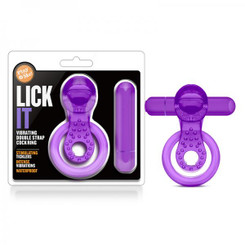 Play With Me - Lick It - Vibrating Double Strap Erection ring - Purple by Blush