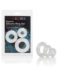 Premium Silicone Ring Set Clear Pack Of 3 by Cal Exotics