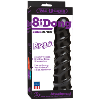 Vac-U-Lock 8 inches Dong Raging Hard-Ons Black by Doc Johnson