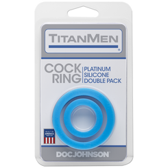 Titanmen Cock Ring Platinum Silicone Double Pack