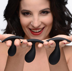 Dark Droplets 3 Piece Curved Silicone Anal Trainer Set by Master Series