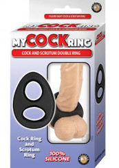 My Erection ring Penis And Scrotum Double Ring Black by NassToys