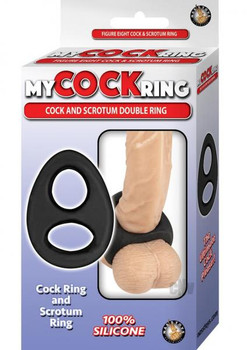 My Erection ring Penis And Scrotum Double Ring Black by NassToys