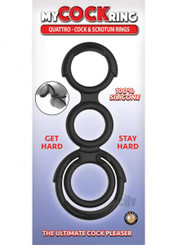 My Erection ring Quattro Penis & Scrotum Rings Black by NassToys