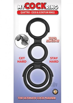 My Erection ring Quattro Penis & Scrotum Rings Black by NassToys
