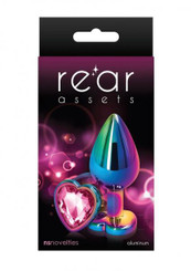 Rear Assets Mulitcolor Heart Medium Pink by NS Novelties
