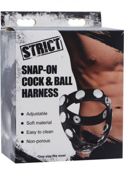 Strict Snap On Penis And Ball Harness Black