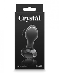 Crystal Gem Glass Anal Plug Black