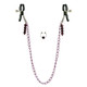 Nipple Clamps Purple Chain with Navel Ring - view 3