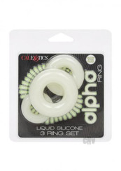 Alpha Liquid Silicone Glow In The Dark Erection Ring - Set Of 3