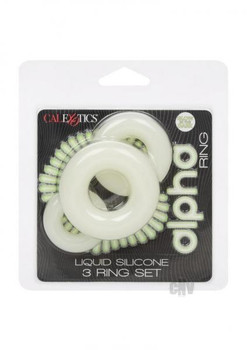 Alpha Liquid Silicone Glow In The Dark Erection Ring - Set Of 3