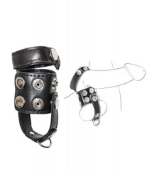 Ballgear Testicle Stretcher With Separator & D-ring - Black