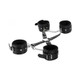 Male Power Leather All 4's Fuzzy Cuff Set Black - view 2