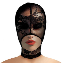 Ms Lace Bondage Hood Blk