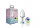 Cheeky Charms Round Clear Iridescent Medium Silver Plug