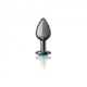 Cheeky Charms Round Teal Medium Gunmetal Butt Plug