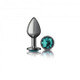 Cheeky Charms Round Teal Medium Gunmetal Butt Plug - view 4