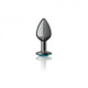 Cheeky Charms Round Teal Medium Gunmetal Butt Plug - view 5