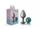 Cheeky Charms Round Teal Medium Gunmetal Butt Plug - view 6