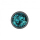 Cheeky Charms Round Teal Large Gunmetal Butt Plug - view 2