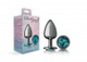 Cheeky Charms Round Teal Large Gunmetal Butt Plug - view 3