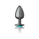 Cheeky Charms Round Teal Large Gunmetal Butt Plug - view 5