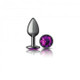 Cheeky Charms Round Purple Small Gunmetal Butt Plug - view 4