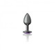 Cheeky Charms Round Purple Small Gunmetal Butt Plug - view 5