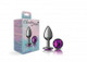 Cheeky Charms Round Purple Small Gunmetal Butt Plug - view 6