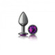 Cheeky Charms Round Purple Medium Gunmetal Butt Plug - view 4