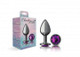 Cheeky Charms Round Purple Medium Gunmetal Butt Plug - view 6