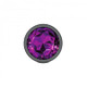 Cheeky Charms Round Purple Large Gunmetal Butt Plug - view 2