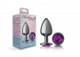 Cheeky Charms Round Purple Large Gunmetal Butt Plug - view 3