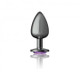 Cheeky Charms Round Purple Large Gunmetal Butt Plug - view 5
