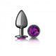 Cheeky Charms Round Purple Large Gunmetal Butt Plug - view 7