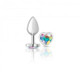 Cheeky Charms Heart Clear Iridescent Small Silver Plug - view 4