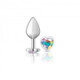 Cheeky Charms Heart Clear Iridescent Medium Silver Plug - view 7