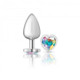 Cheeky Charms Heart Clear Iridescent Large Silver Plug - view 4
