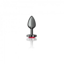 Cheeky Charms Heart Deep Red Small Gunmetal Butt Plug