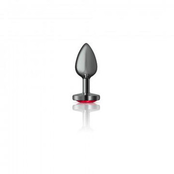 Cheeky Charms Heart Deep Red Small Gunmetal Butt Plug