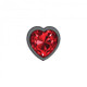 Cheeky Charms Heart Deep Red Small Gunmetal Butt Plug - view 2