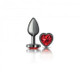 Cheeky Charms Heart Deep Red Small Gunmetal Butt Plug - view 4