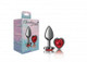 Cheeky Charms Heart Deep Red Small Gunmetal Butt Plug - view 6