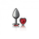 Cheeky Charms Heart Deep Red Medium Gunmetal Butt Plug - view 2