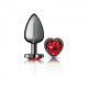 Cheeky Charms Heart Deep Red Large Gunmetal Butt Plug - view 6