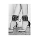 Ouch! Black & White Plush Bonded Leather Ankle Cuffs With Adjustable Straps Black - view 4