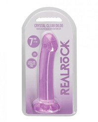 Shots Realrock Crystal Clear 7" Dildo - Purple